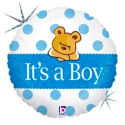 Baby Boy Bear Balloon - 18" Foil