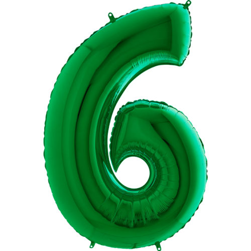 Green Number 6 Balloon - 40" Foil