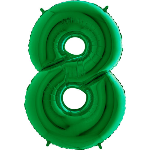 Green Number 8 Balloon - 40" Foil