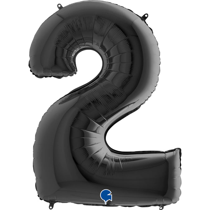 Black Number 2 Balloon - 40" Foil