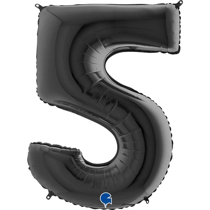 Black Number 5 Balloon - 26" Foil