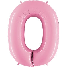 Pastel Pink Number 0 Balloon - 40" Foil