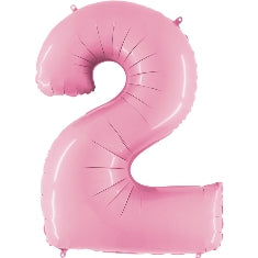 Pastel Pink Number 2 Balloon - 40" Foil