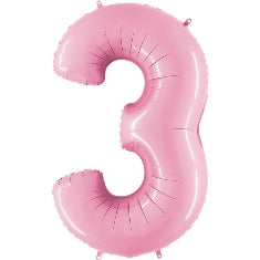 Pastel Pink Number 3 Balloon - 40" Foil