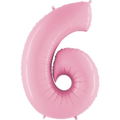 Pastel Pink Number 6 Balloon - 40" Foil