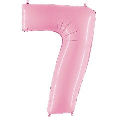 Pastel Pink Number 7 Balloon - 40" Foil UnPackaged