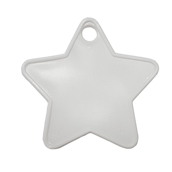 White Star Shape Plastic Balloon Weight - (100CT)