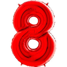 Red Number 8 Balloon - 40" Foil