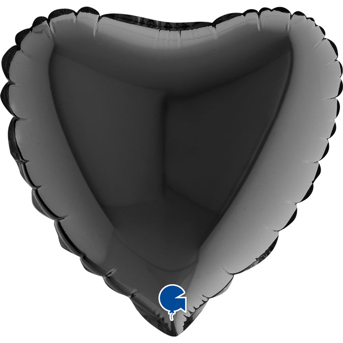 Black Heart Mini Shape Air-Filled Balloon – 4″ Foil