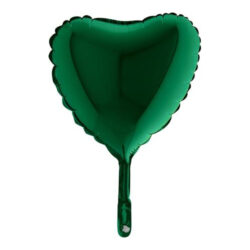 Dark Green Heart Mini Shape Air-Filled Balloon – 9″ Foil