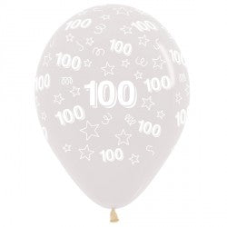Crystal Clear 100th Birthday Stars - 11" Latex (25ct)