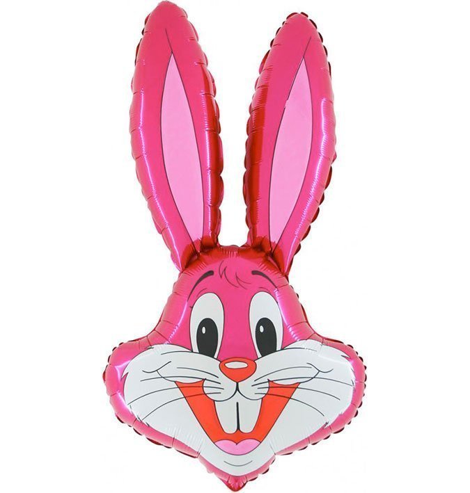Fuchsia Rabbit Supershape Balloon - 36" Foil UnPackaged