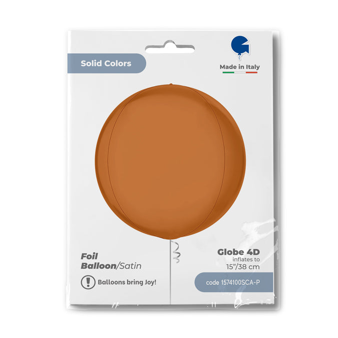Satin Caramel 4D Globe - 15" Foil