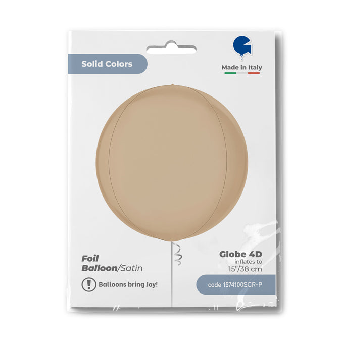 Satin Cream 4D Globe - 15" Foil
