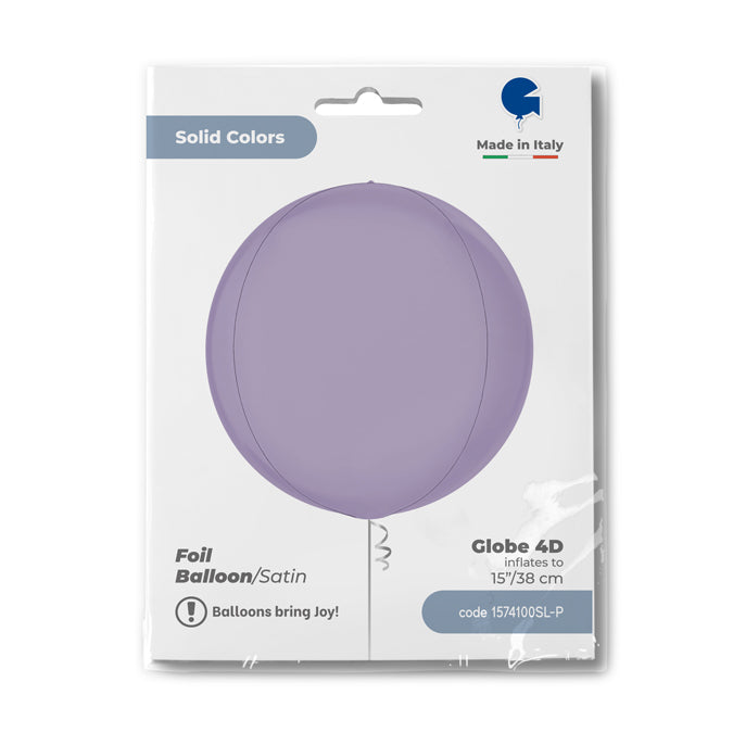 Satin Lilac 4D Globe - 15" Foil