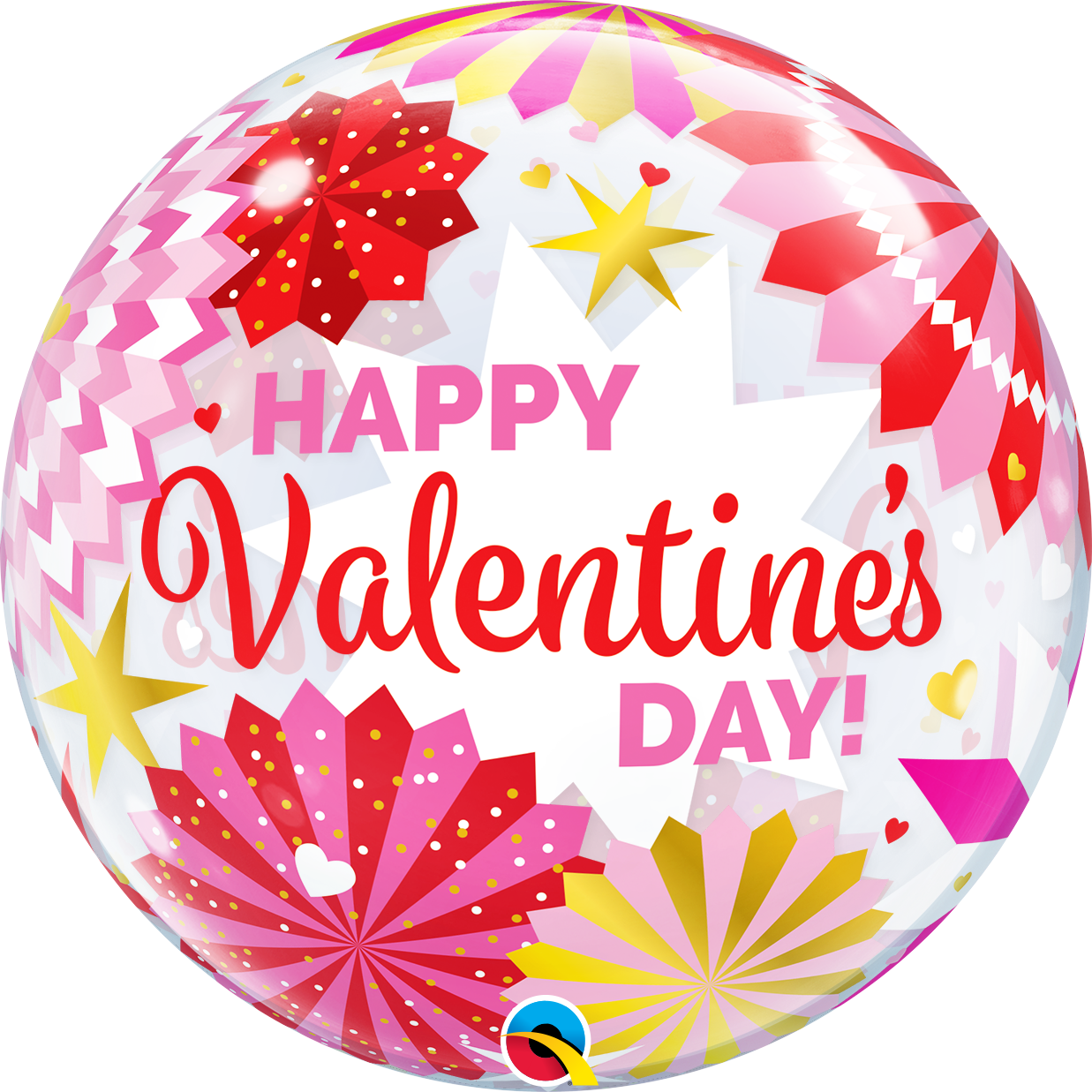 Valentine's Day Paper Fans Balloon - 22" Bubble