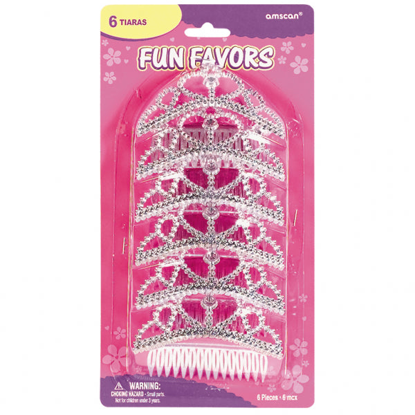 Princess Metallic Tiaras - (6ct)