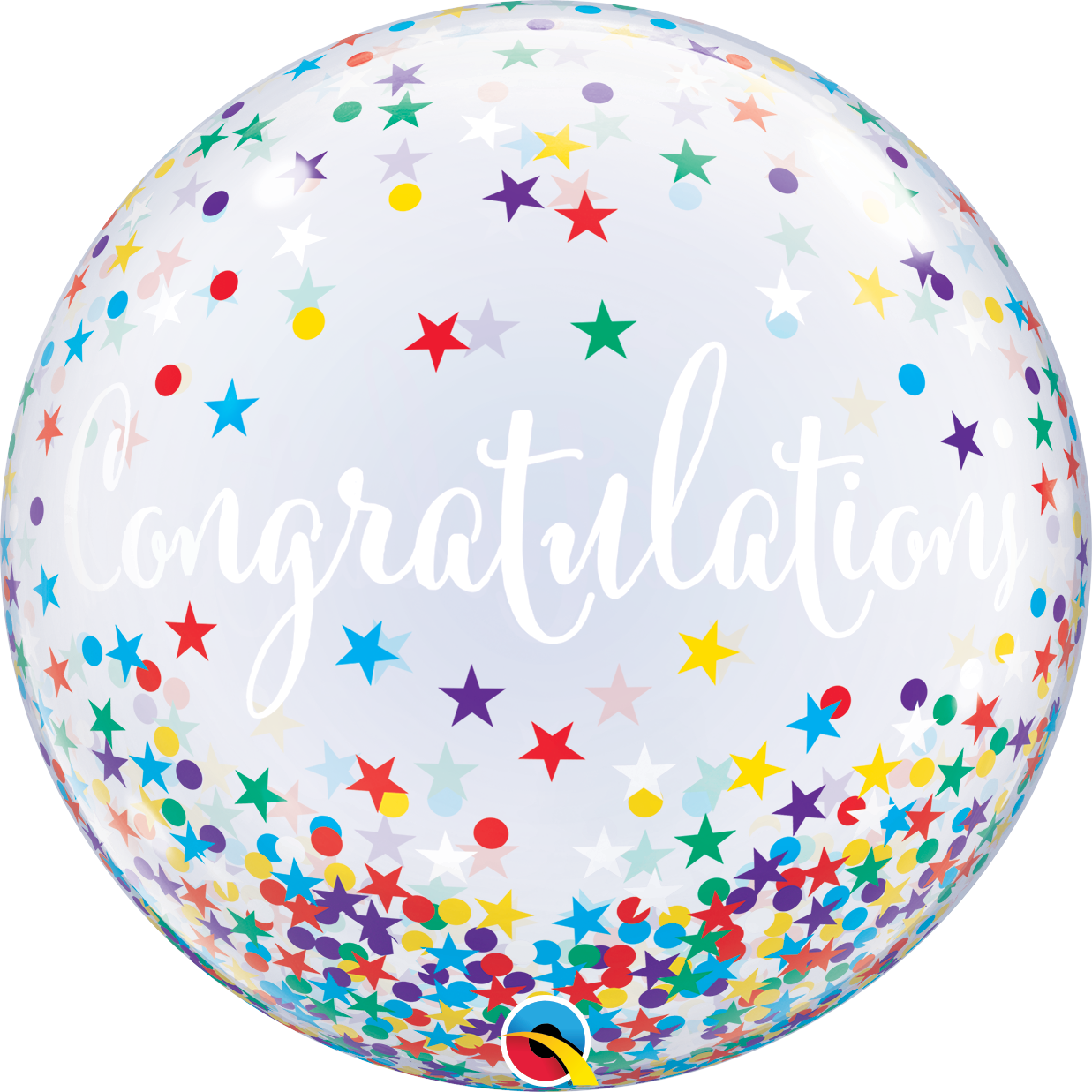 Congratulations Confetti Stars Bubble Balloon - 22" Bubble