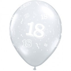Diamond Clear 18-A-Round Balloons - 11" Latex (50ct)