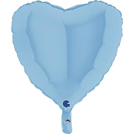 Blue Matte Heart Balloon - 18" Foil