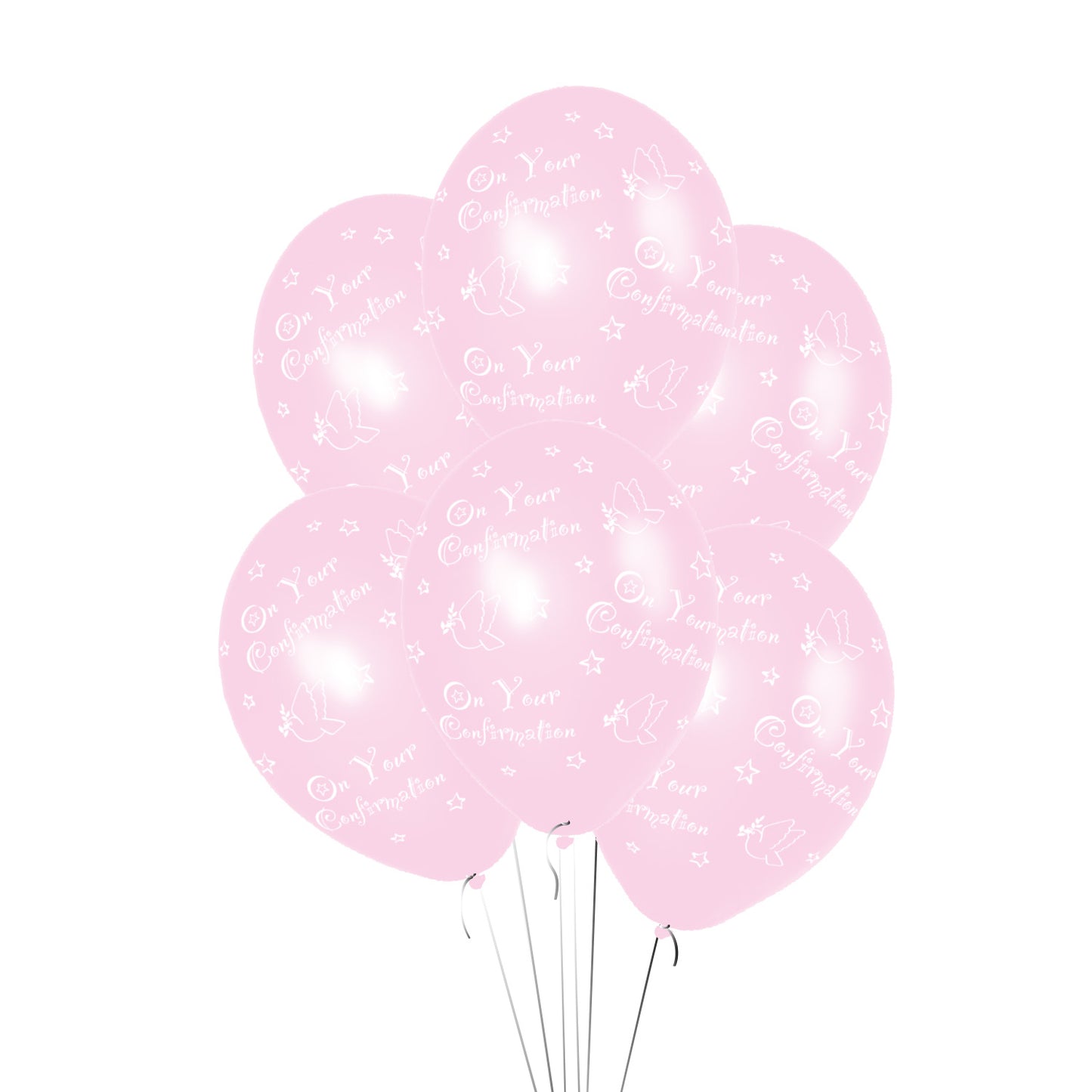 Confirmation Pink Printed Latex Balloons - 11" latex 6ct