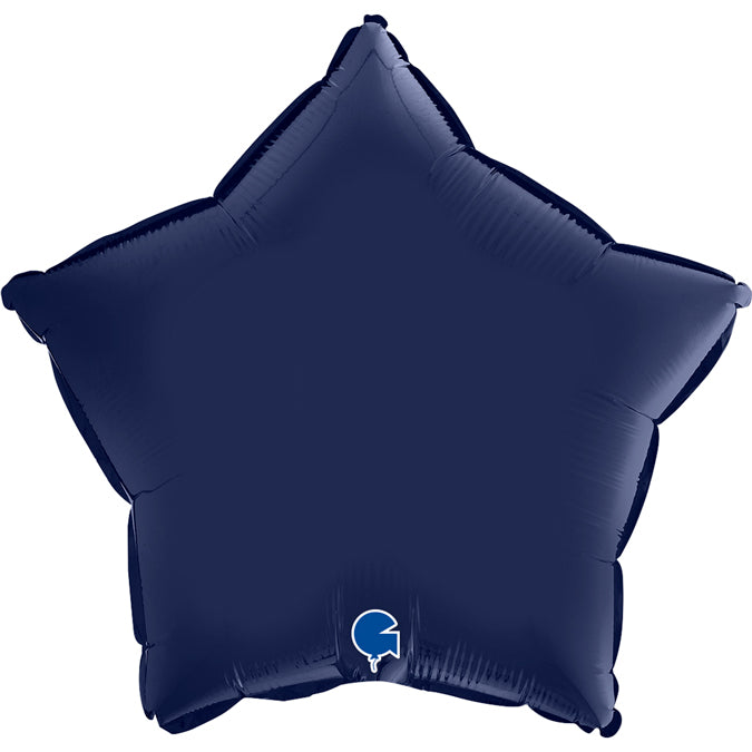 Satin Navy Blue Star Balloon - 18" Foil