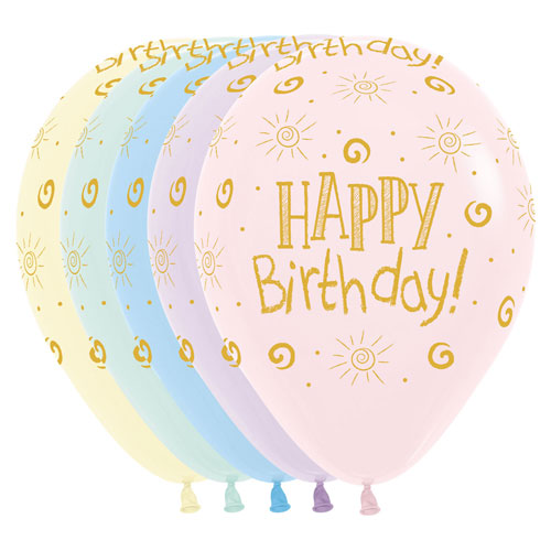 Patel Matte Happy Birthday Sunshine Balloon - 12" Latex (25ct)