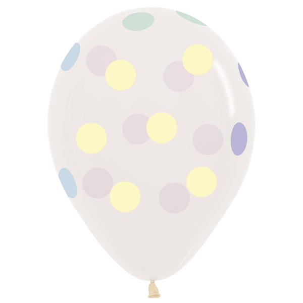 Pastel Crystal Clear Large Dots - 12" Latex (25ct)