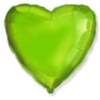 Lime Green Heart Balloon - 18" Foil