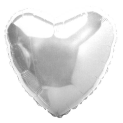 Silver Heart Mini Shape Air-Filled Balloon – 9″ Foil