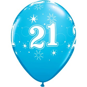21 Sparkle-A-Round Robin's Egg Blue Balloons - 11" Latex (25ct)