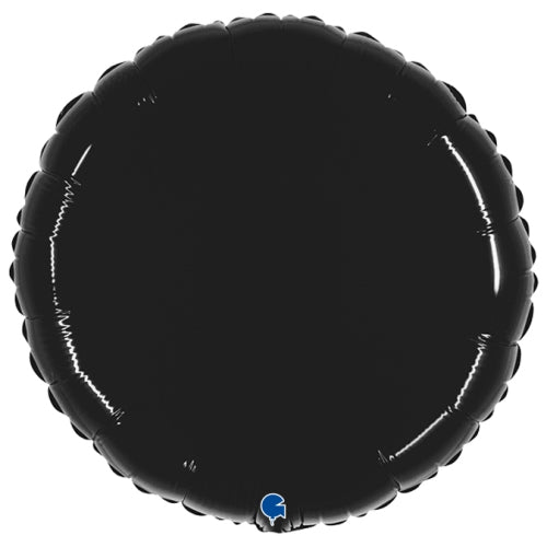 Shiny Black Round Balloon - 21" Foil