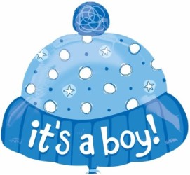 It's A Boy Hat Balloon - 18" Foil