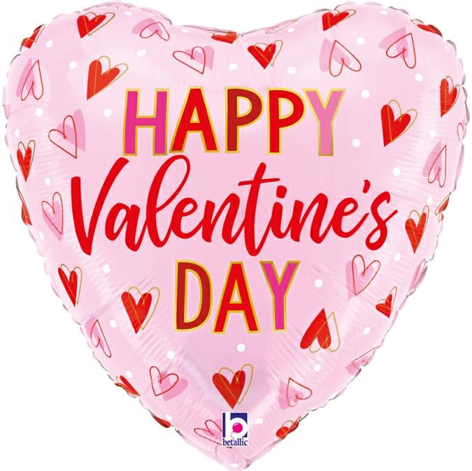 Happy Valentine Hearts Mini Balloon – 9" Foil