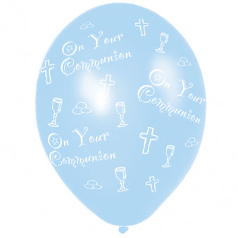 Blue on your Communion Balloons - 11" Latex (6ct)