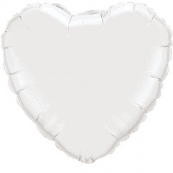 White Heart Mini Shape Air-Filled Balloon – 4″ Foil