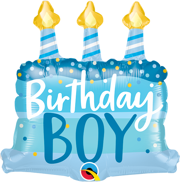 Birthday Boy Cake & Candles Mini Shape Air-Filled Balloon – 14" Foil