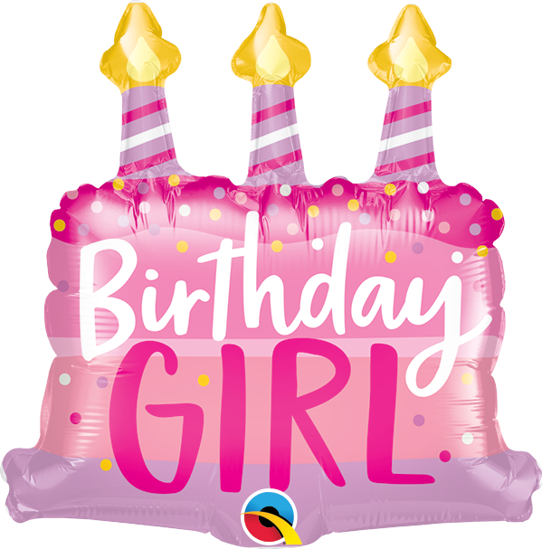 Birthday Girl Cake & Candles Mini Shape Air-Filled Balloon – 14" Foil