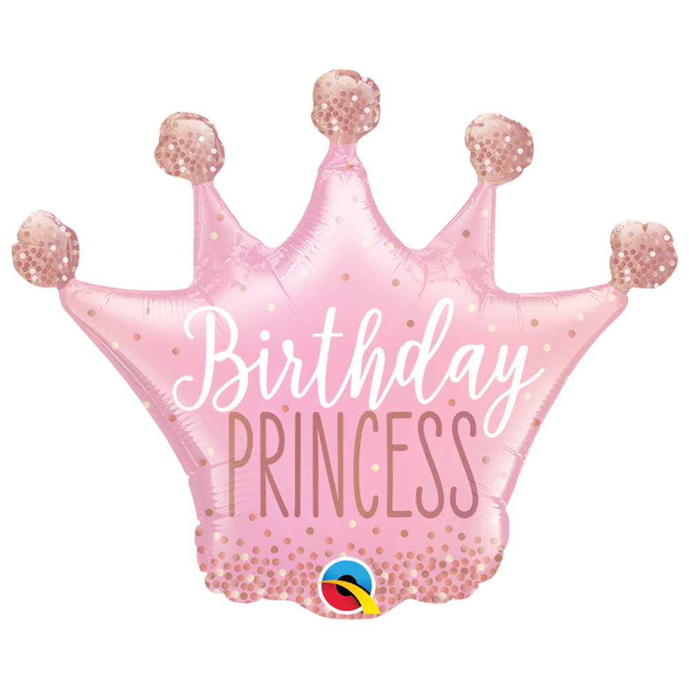 Birthday Princess Crown Mini Shape Air-Filled Balloon – 14" Foil