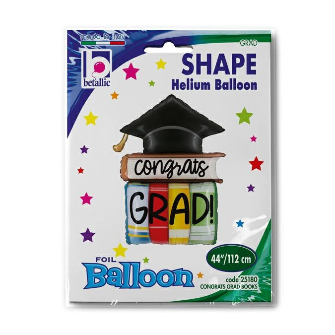 Congrats Grad Books Shape Balloon - Foil 44" / 112cm