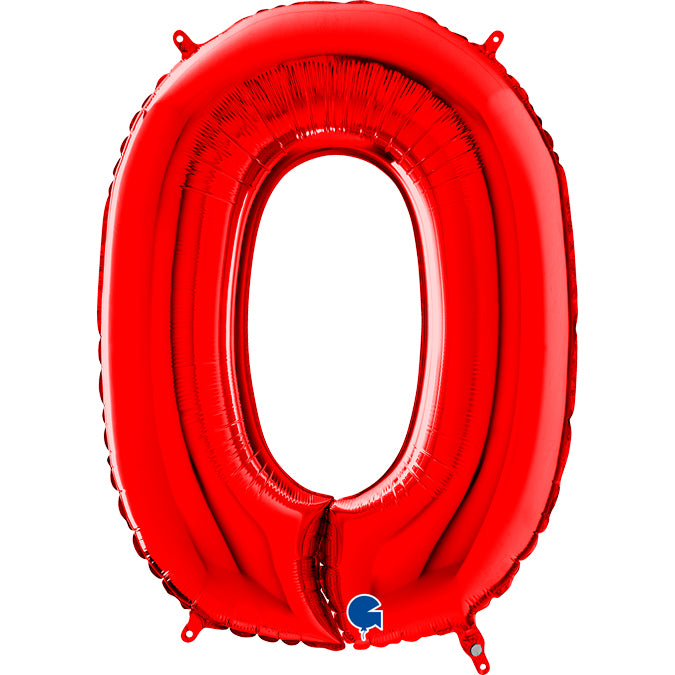 Red Number 0 Balloon - 26" Foil