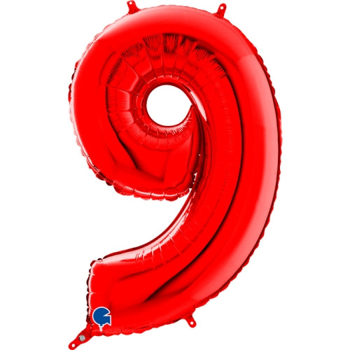 Red Number 9 Balloon - 26" Foil