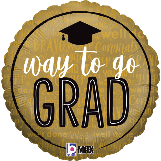 Way to Go Grad Balloon - Foil 18"/45cm