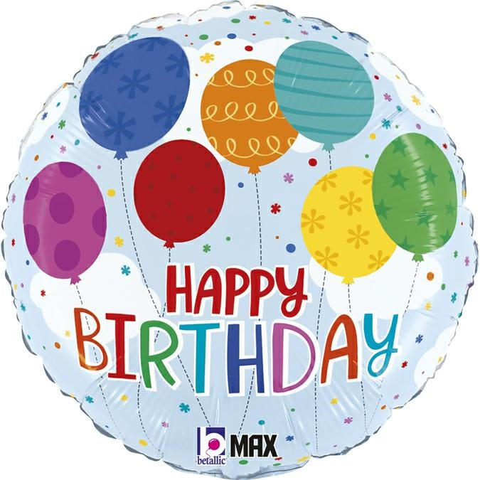 Colourful Birthday Balloon - 18" Foil Unpackaged