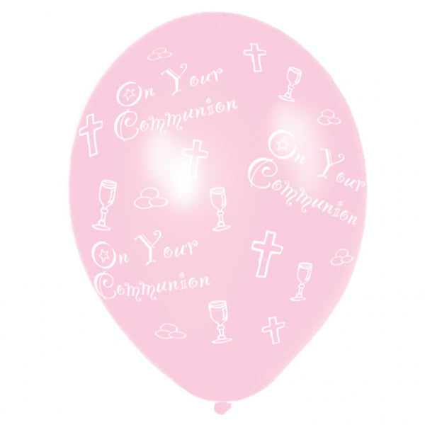 Pink on your Communion Balloons - 11" Latex (6ct)