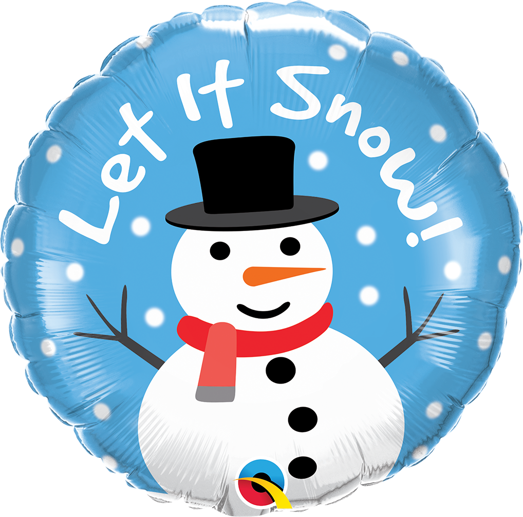 Let It Snow Snowman Balloon - 18" Foil