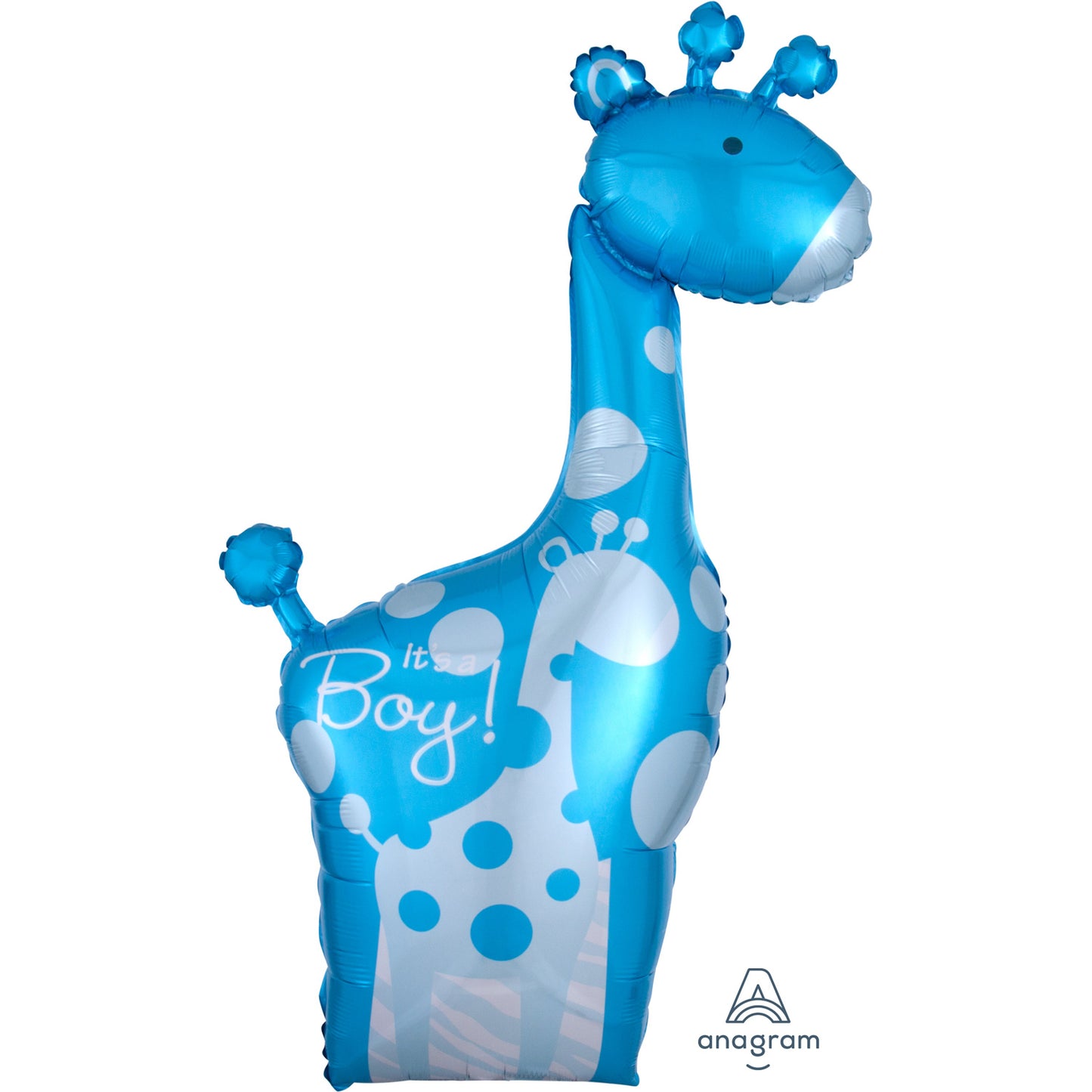Dad & Baby Blue Giraffes Supershape Balloon - (25"x 42") Foil