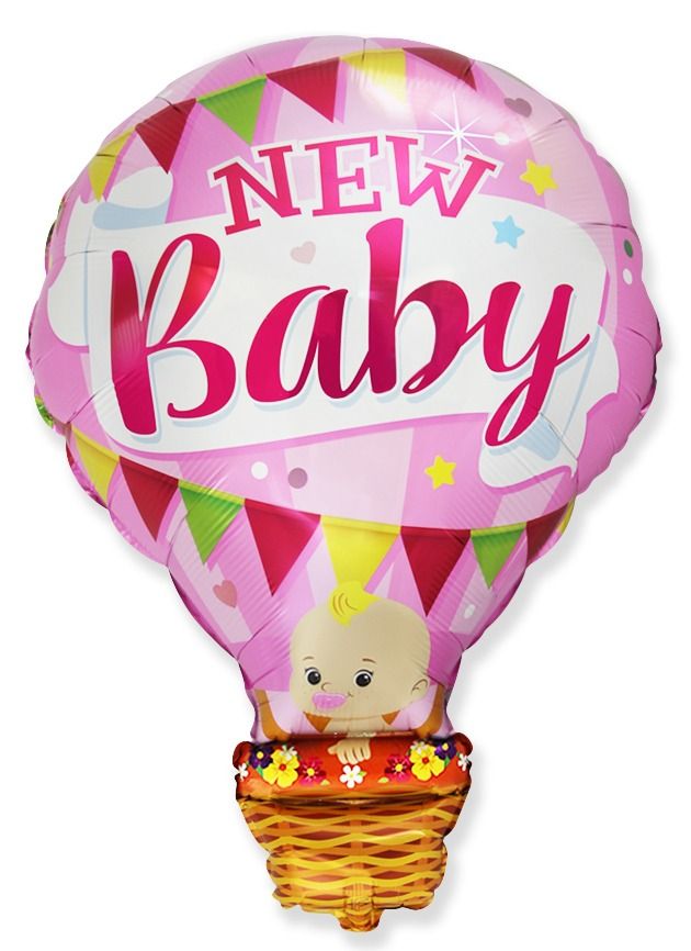 Hot Air Balloon Baby Girl Shape Balloon - Foil