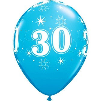 30 Sparkle-A-Round Robin's Egg Blue Balloons - 11" Latex (25ct)