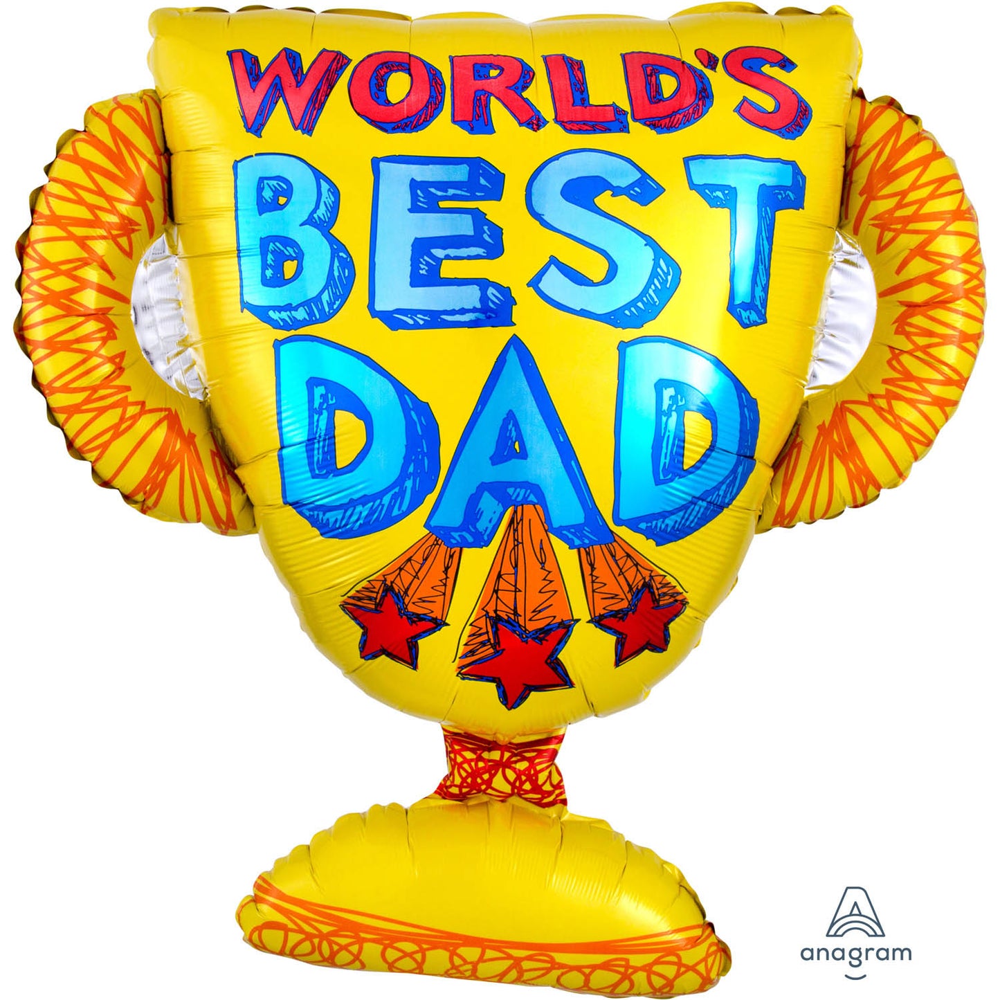 Best Dad Trophy Father's Day Supershape Balloon - Foil 26"/66cm x 27"/68cm